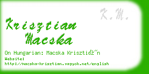 krisztian macska business card